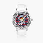MacTavish Scottish Clan Tartan Crest Badge Silver Automatic Watch Size 46mm