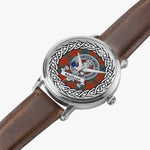 Maclean Scottish Clan Tartan Crest Badge Silver Automatic Watch Size 46mm