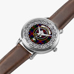Tennant Scottish Clan Tartan Crest Badge Silver Automatic Watch Size 46mm