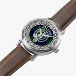 Dixon Scottish Clan Tartan Crest Badge Silver Automatic Watch Size 46mm