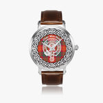 Scottish Macnab Clan Tartan Crest Badge Silver Automatic Watch Size 46mm