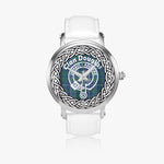 Douglas surname Scottish clan tartan crest badge Circle Silver Automatic Watch Size 46mm