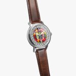Scottish Gibson Clan Tartan Crest Badge Silver Automatic Watch Size 46mm