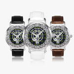 Scottish Colquhoun Clan Tartan Crest Badge Silver Automatic Watch Size 46mm