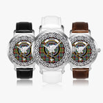 Norvel Scottish Clan Tartan Crest Badge Silver Automatic Watch Size 46mm