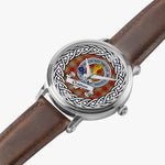 Chattan Scottish Clan Tartan Crest Badge Silver Automatic Watch Size 46mm