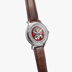 Stewart of Appin Scottish Clan Tartan Crest Badge Silver Automatic Watch Size 46mm