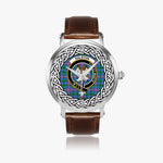 Ralston Scottish Clan Tartan Crest Badge Silver Automatic Watch Size 46mm