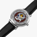 Gow Scottish Clan Tartan Crest Badge Silver Automatic Watch Size 46mm
