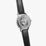 Scottish Anderson Clan Tartan Crest Badge Silver Automatic Watch Size 46mm