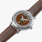 Gartshore Scottish Clan Tartan Crest Badge Silver Automatic Watch Size 46mm