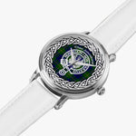 Scottish Johnstone Clan Tartan Crest Badge Silver Automatic Watch Size 46mm