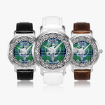 Austin Scottish Clan Tartan Crest Badge Silver Automatic Watch Size 46mm