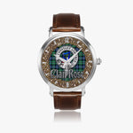 Scottish Rose Celtic Circle Silver Automatic Watch Size 46mm