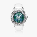 Lockerbie Scottish Clan Tartan Crest Badge Silver Automatic Watch Size 46mm