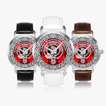 Cunningham Modern Scottish Clan Tartan Crest Badge Silver Automatic Watch Size 46mm