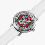 Stuart Scottish Clan Tartan Crest Badge Silver Automatic Watch Size 46mm