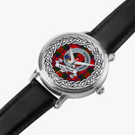 MacNicol Scottish Clan Tartan Crest Badge Silver Automatic Watch Size 46mm