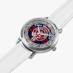 MacLachlan Scottish Clan Tartan Crest Badge Old Silver Automatic Watch Size 46mm