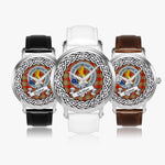 Chattan Scottish Clan Tartan Crest Badge Silver Automatic Watch Size 46mm
