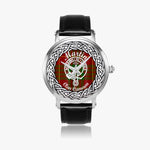 Martin Scottish Clan Tartan Crest Badge Silver Automatic Watch Size 46mm