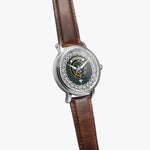 MacBrayne Scottish Clan Tartan Crest Badge Silver Automatic Watch Size 46mm