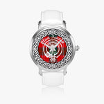 Scottish Fenton Clan Tartan Crest Badge Silver Automatic Watch Size 46mm