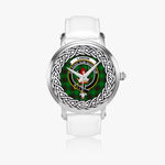 Lundin Scottish Clan Tartan Crest Badge Silver Automatic Watch Size 46mm