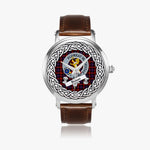Broun Scottish Clan Tartan Crest Badge Silver Automatic Watch Size 46mm