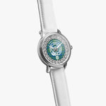 Scottish Lockhart Clan Tartan Crest Badge Silver Automatic Watch Size 46mm