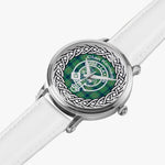 Scottish Kennedy Clan Tartan Crest Badge Old Silver Automatic Watch Size 46mm