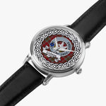 Lindsay Scottish Clan Tartan Crest Badge Silver Automatic Watch Size 46mm