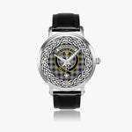 Glendinning Scottish Clan Tartan Crest Badge Silver Automatic Watch Size 46mm