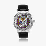 Carnegie Scottish Clan Tartan Crest Badge Silver Automatic Watch Size 46mm