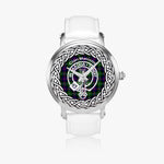 Scottish Malcolm Clan Tartan Crest Badge Silver Automatic Watch Size 46mm