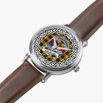 MacLeod Scottish Clan Tartan Crest Badge Silver Automatic Watch Size 46mm