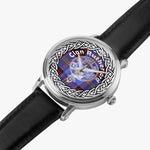 Scottish Rutherford Clan Tartan Crest Badge Silver Automatic Watch Size 46mm