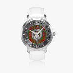 Clan Cumming Crest & Tartan Knot Sterling Silver Unisex Automatic Watch (Silver) Size 46mm