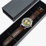 Scottish Barclay Clan Tartan Crest Badge Silver Automatic Watch Size 46mm