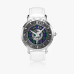 Clan Baird Crest & Tartan Knot Sterling Silver Unisex Automatic Watch (Silver) Size 46mm