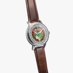 Scottish Baxter Clan Tartan Crest Badge Silver Automatic Watch Size 46mm