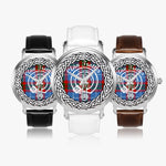 Scottish Trotter Clan Tartan Crest Badge Silver Automatic Watch Size 46mm