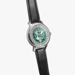Scottish Kennedy Clan Tartan Crest Badge Old Silver Automatic Watch Size 46mm