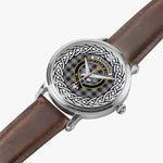 Glendinning Scottish Clan Tartan Crest Badge Silver Automatic Watch Size 46mm