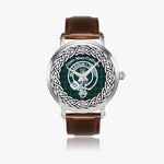 Scottish MacCallum Clan Tartan Crest Badge Silver Automatic Watch Size 46mm