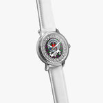 Logan Scottish Clan Tartan Crest Badge Silver Automatic Watch Size 46mm