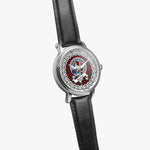 Sinclair Scottish Clan Tartan Crest Badge Silver Automatic Watch Size 46mm