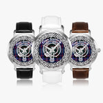 Scottish Guthrie Modern Clan Tartan Crest Badge Silver Automatic Watch Size 46mm