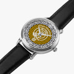 Scottish Houston Clan Tartan Crest Badge Silver Automatic Watch Size 46mm