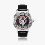 McGill Scottish Clan Tartan Crest Badge Silver Automatic Watch Size 46mm